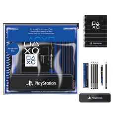 Подарунковий набір Playstation Bumper Stationery Set Pinstripe Dark (Pyramid, пенал, лінійка, підстругачка, ручка, олівець, блокнот), , Игрушки